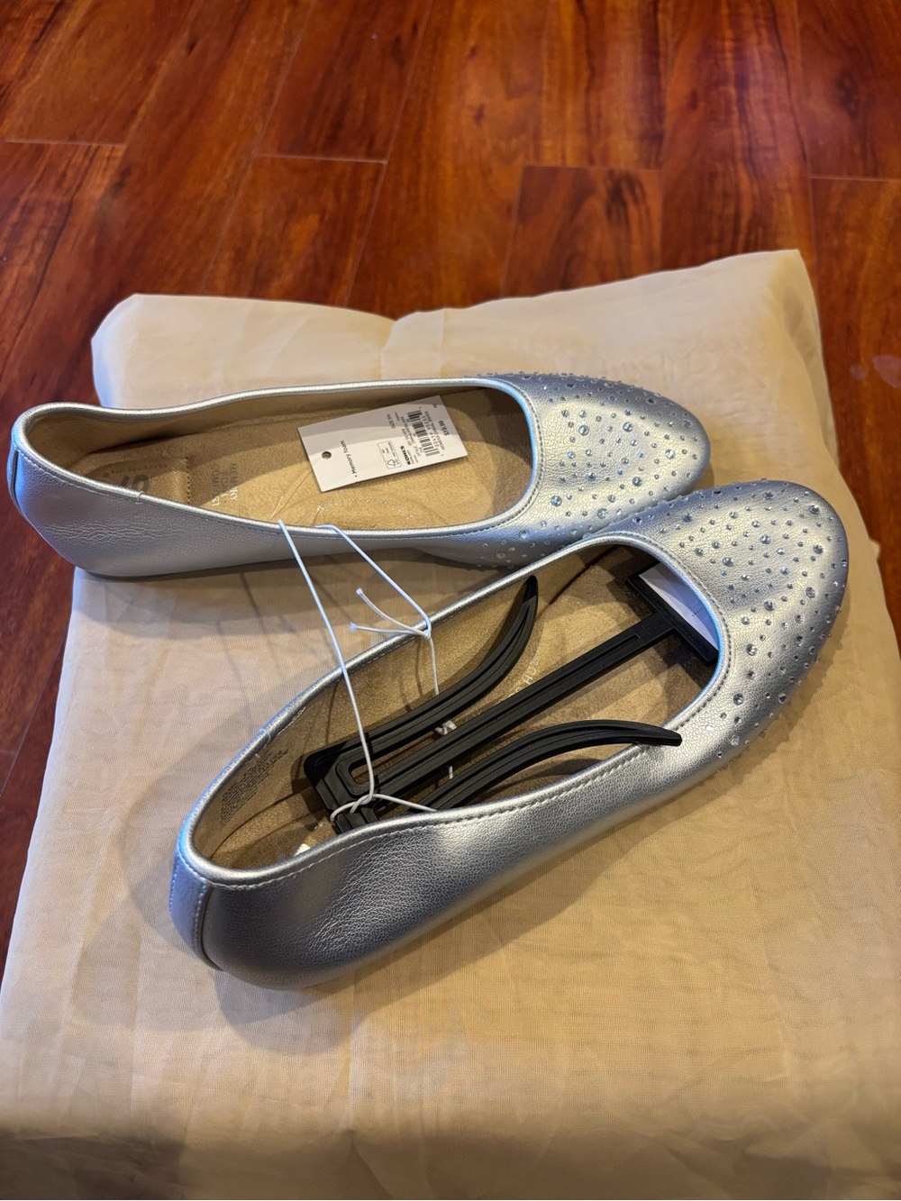 SO Silver Studded Ballet Flats